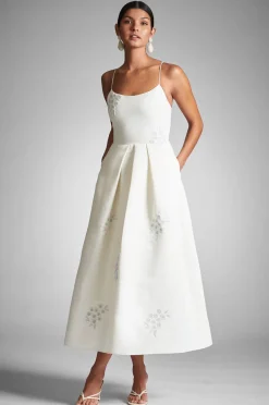 Sachin & Babi Tea Length|Bridal Shower<Audra Dress - Ivory/Embroidered Floral