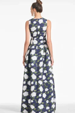 Sachin & Babi Evening|Evening<Brooke Gown - Navy/Ivory Moonlit Garden