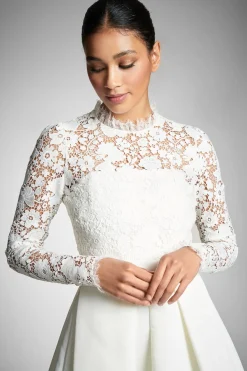 Sachin & Babi Tea Length|Long Sleeve<Cecelia Dress - White/Ivory