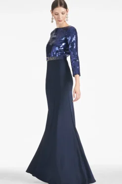 Sachin & Babi Evening|Winter<Christabel Gown - Sapphire/Midnight