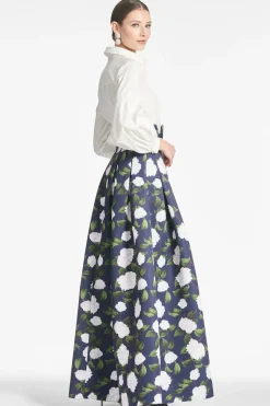 Sachin & Babi Winter|Blue<Florence Gown - Navy/Ivory Moonlit Garden
