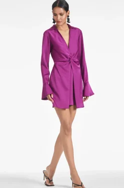 Sachin & Babi Long Sleeve|Satin<Greta Dress -