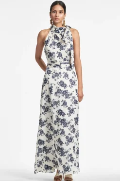 Sachin & Babi Prints|Prints<Kayla Gown - Ivory u0026 Navy Peony