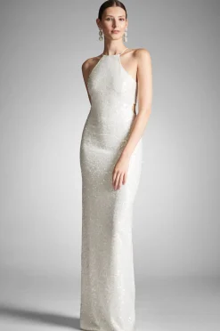 Sachin & Babi A-Line|Engagement Party<Morgan Gown - Ivory Sequins