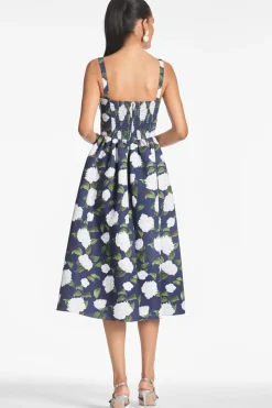 Sachin & Babi Sleeveless|Faille<Olena Dress - Navy/Ivory Moonlit Garden