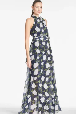 Sachin & Babi Daytime|Warm Weather<Selena Gown - Navy/Ivory Moonlit Garden