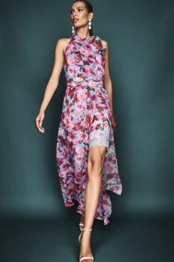 Sachin & Babi Daytime|Warm Weather<Selena Gown - Pink/Periwinkle Dahlia