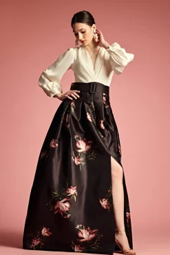 Sachin & Babi Winter|Ball Gowns<Zoe Gown - Ivory/Noir Blossom