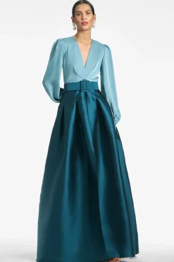Sachin & Babi Winter|Winter<Zoe Gown - Seaglass/Deep Teal