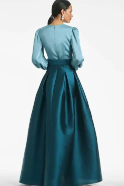 Sachin & Babi Winter|Winter<Zoe Gown - Seaglass/Deep Teal